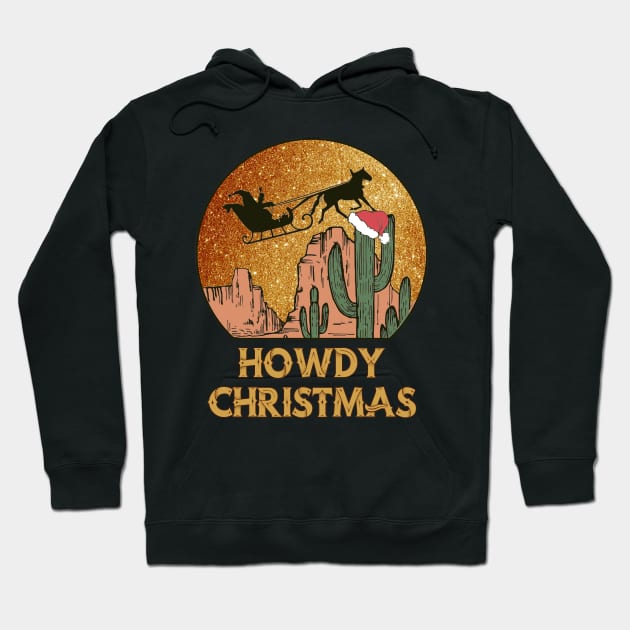 Western Cowboy Santa Howdy Christmas Pajamas Hoodie by SilverLake